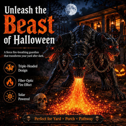 🎃 3-Headed Hellhound Halloween Light – Make Your Yard the One Everyone Remembers
