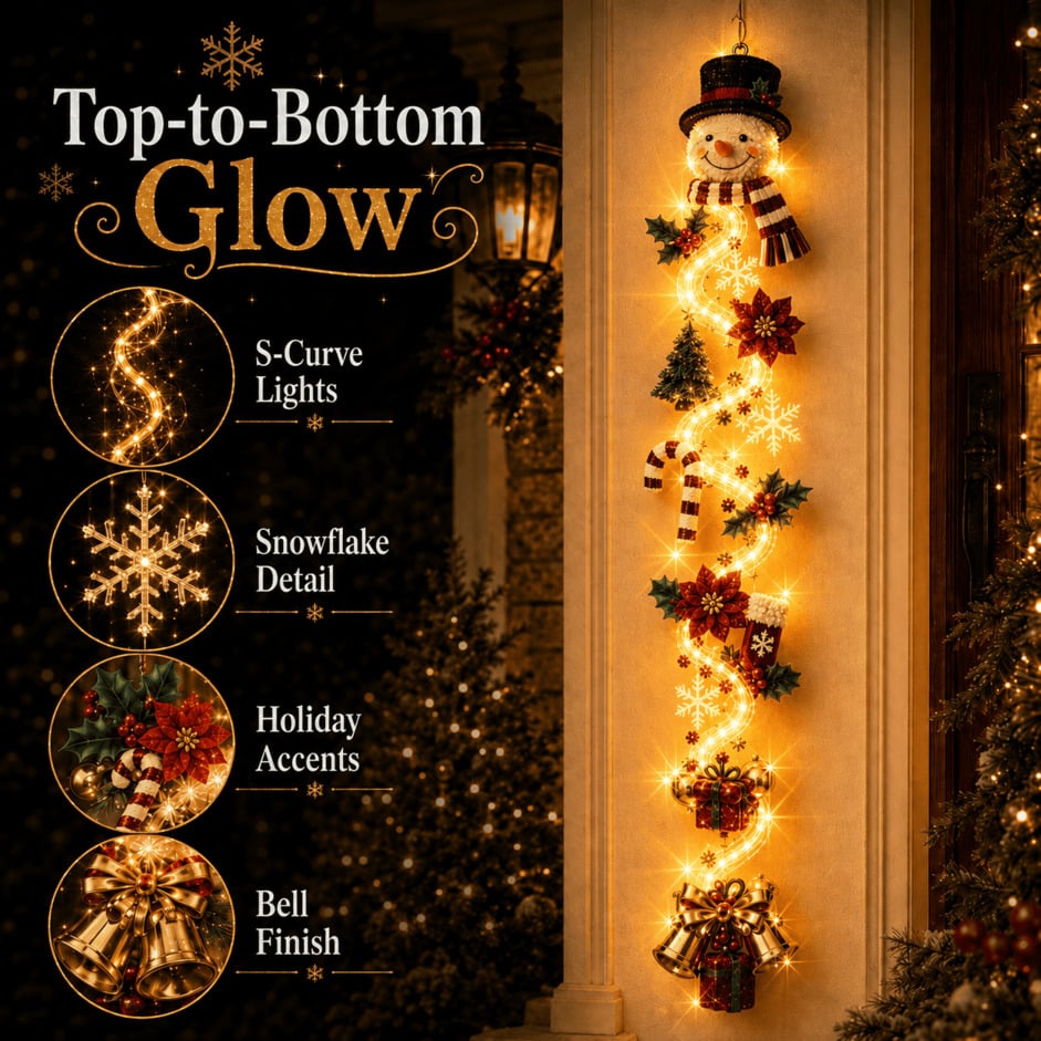 ⏳ Last day! 53% OFF – 🎅MerryCascade™ Glowing Christmas Door Hanger