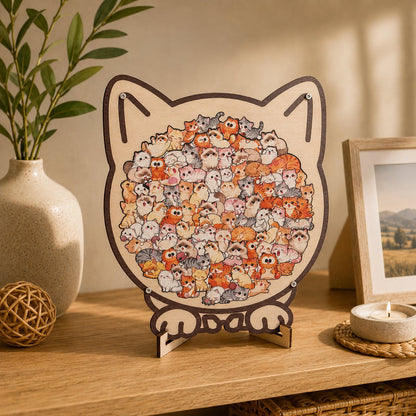🔥Last Day 50% OFF - Charming Dog Breed Wooden Silhouette Puzzle Board With Stand