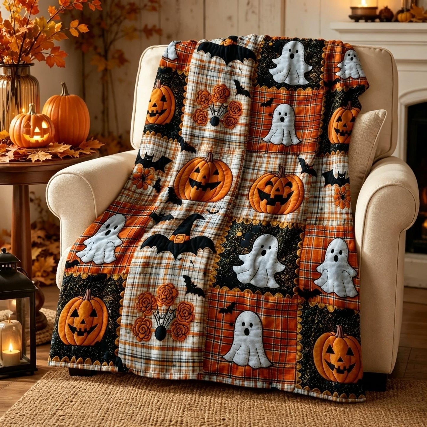 🎃🔥Halloween Pumpkin & Bat Flannel Throw Blanket, Soft Lightweight Cozy Blanket for Sofa & Bed(✨Buy 2 Free Shipping)