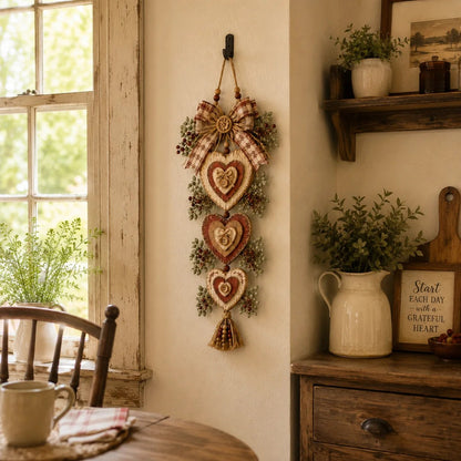 🍂🤎Vintage Farmhouse Layered Heart Wall Hanging