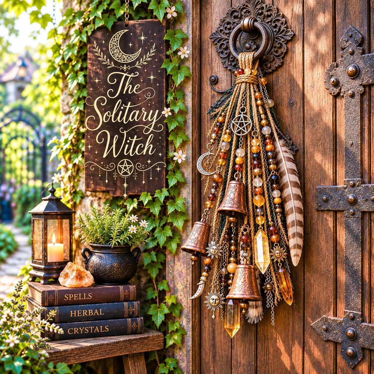 🔮Witchy Door Charm | Bells, Crystals & Celestial Hanging Decor