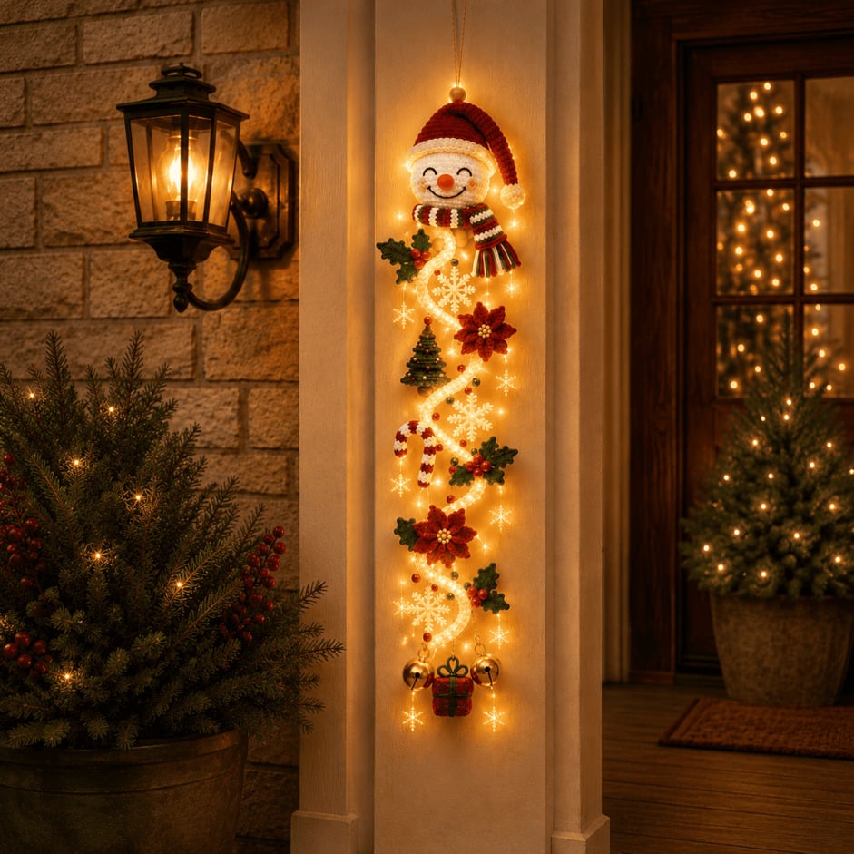 ⏳ Last day! 53% OFF – 🎅MerryCascade™ Glowing Christmas Door Hanger