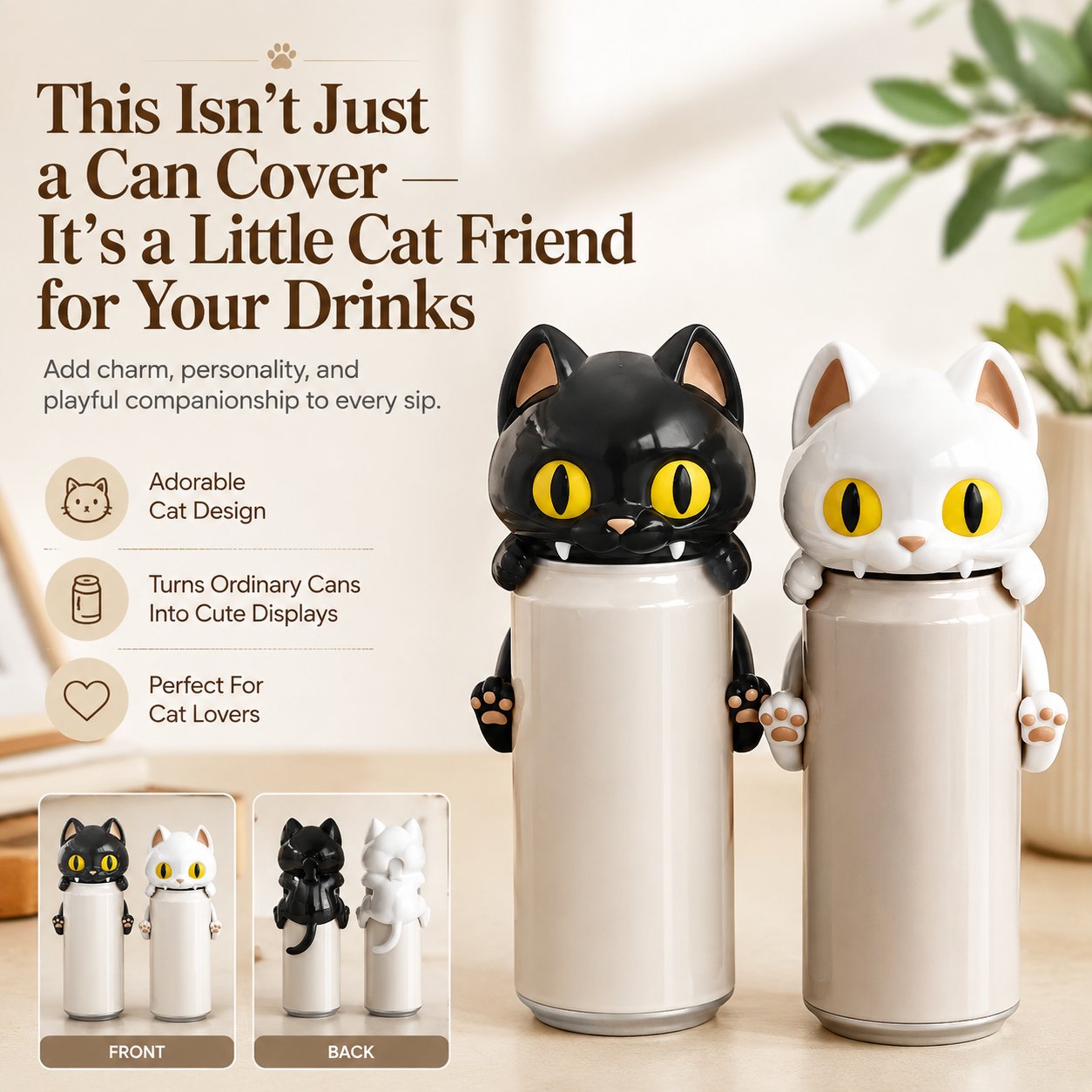 🐱 Cat Can Cover – The Cute Feline Drink Companion That Makes Every Sip More Fun