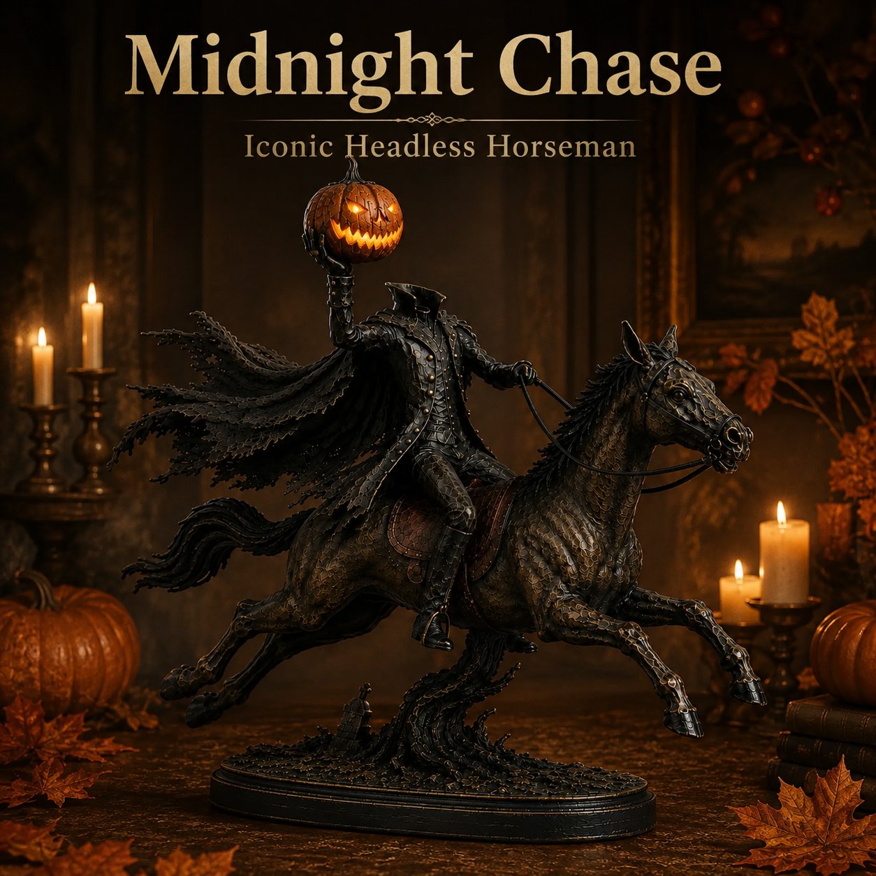⏰Limited Stock 50% OFF - 🎃🏇Midnight Chase Headless Horseman Statue | Awaken the Legend of the Hollow(✨Same as the video)