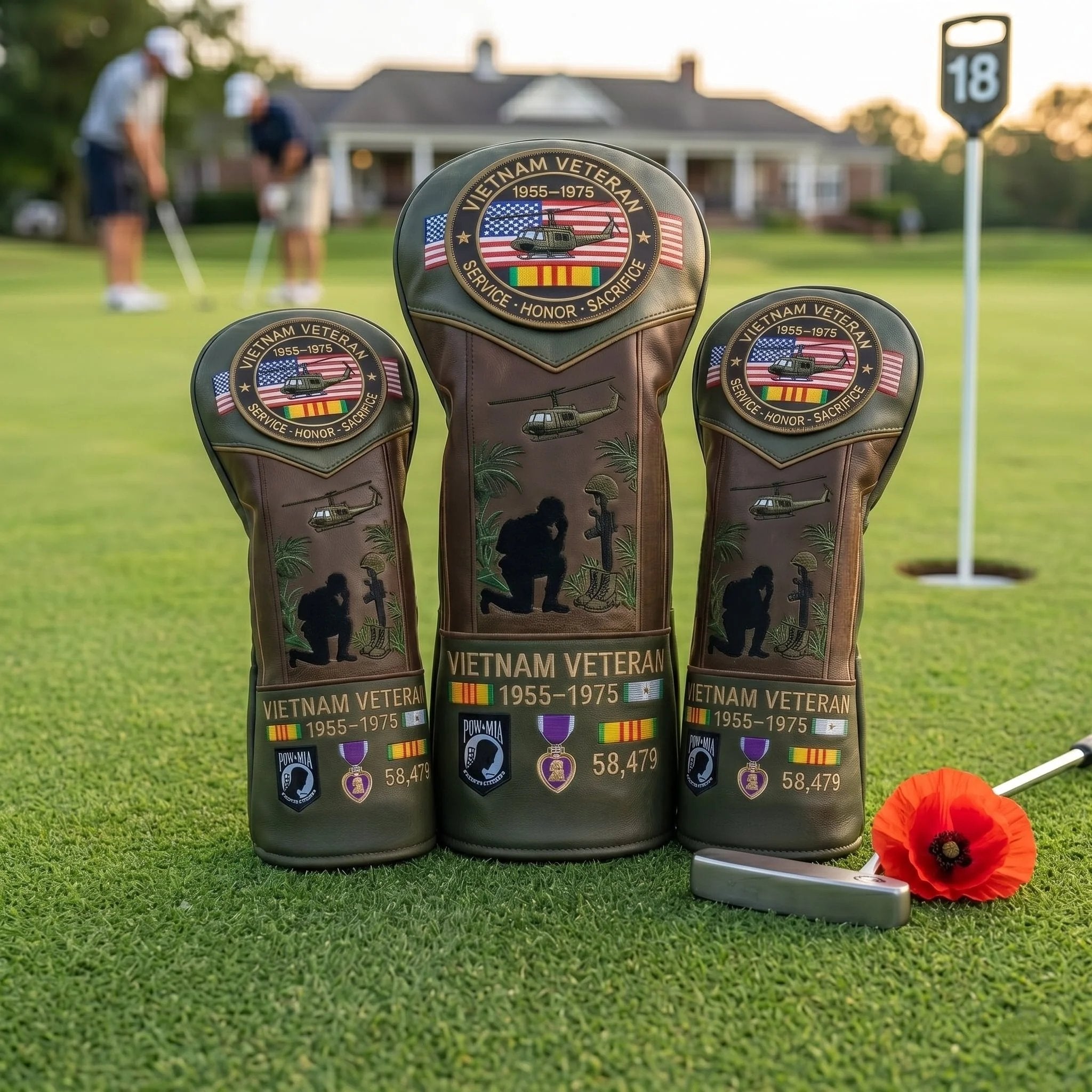 Vietnam veteran golf head cover tribute artwork