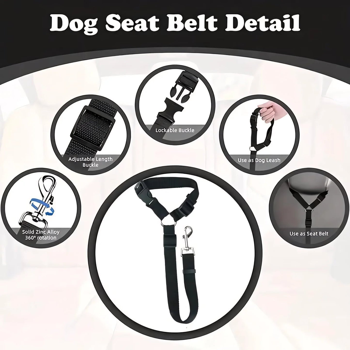 🔥BUY 1 GET 1 FREE 🔥Enjoy Stress-Free Drives with Your Pup: 2-Pack Dog Travel Safety Belts 🐶🚗