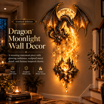 🔥 Last Day 49% OFF – 🐉 Dragonfire Moonlight Wall Lamp | Enchanted Fantasy Castle Decor 🌙