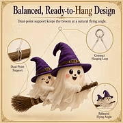 Moonlight Mischief Lighted Ghost Broom Hanger