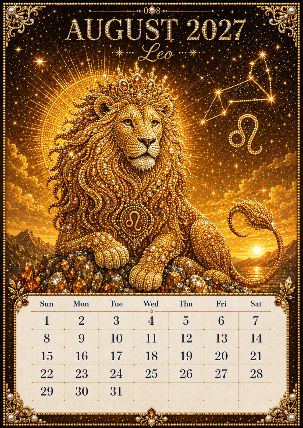 🌙 Beginner-Friendly 2027 Twelve Zodiac Bead Art Calendar Kit | Complete Kit with Zodiac Design Base, Decorative Beads & Step-by-Step Guide Included 💕