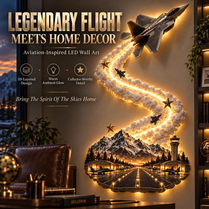🔥 LAST DAY 49% OFF 🔥 Fighter Jet LED Wall Art – Bring The Spirit Of Flight Home ✈️