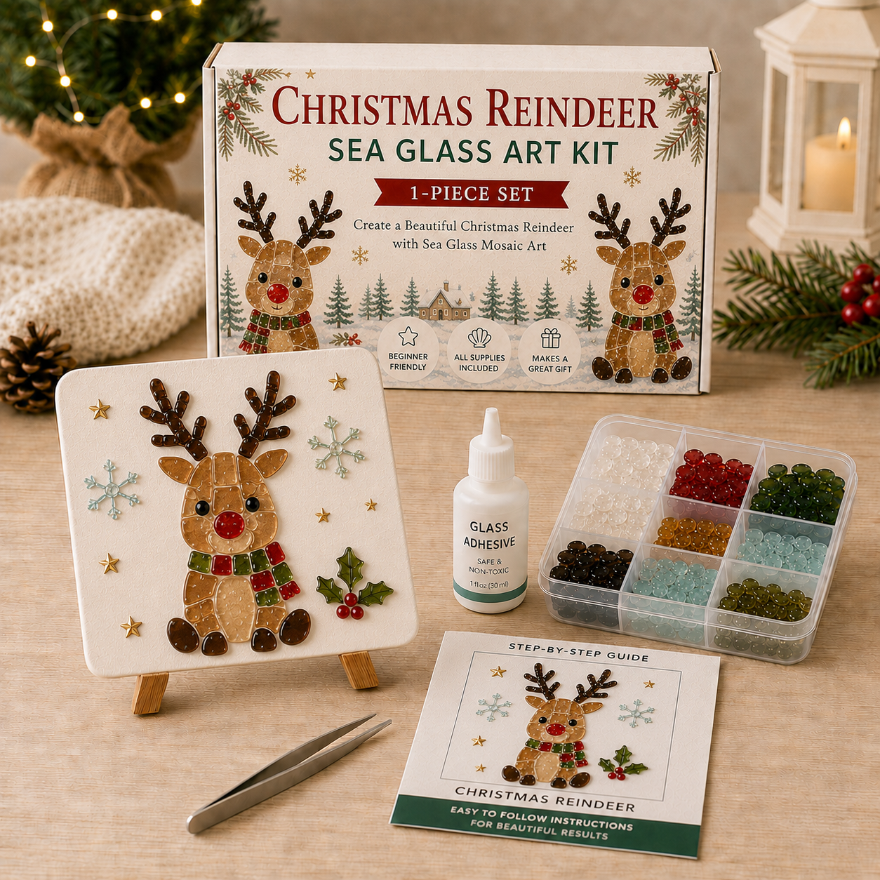 🎄 Christmas Sea Glass Art Kit