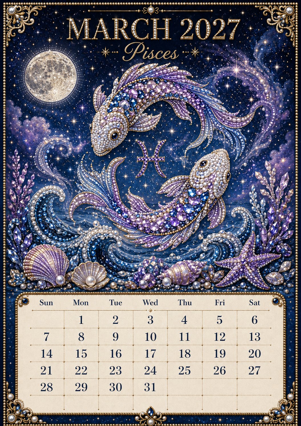 🌙 Beginner-Friendly 2027 Twelve Zodiac Bead Art Calendar Kit | Complete Kit with Zodiac Design Base, Decorative Beads & Step-by-Step Guide Included 💕