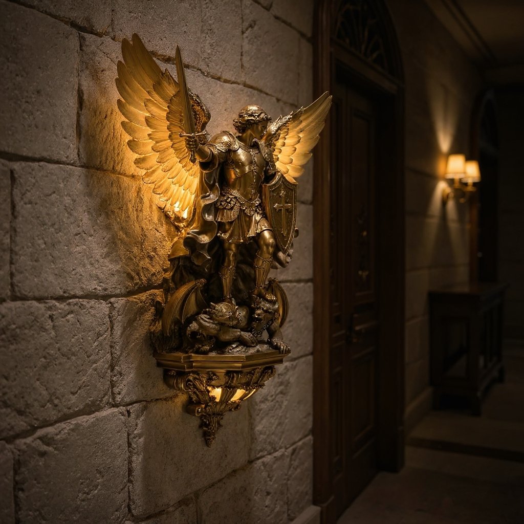 🔥😇2026 Archangel Michael Wall Lamp – Guardian of Light & Valor ⚔️🛡️