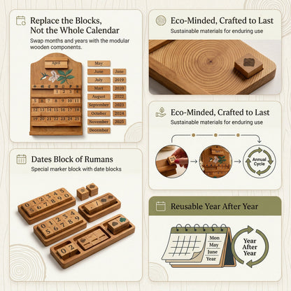 🎄 Festive Wooden Perpetual Calendar