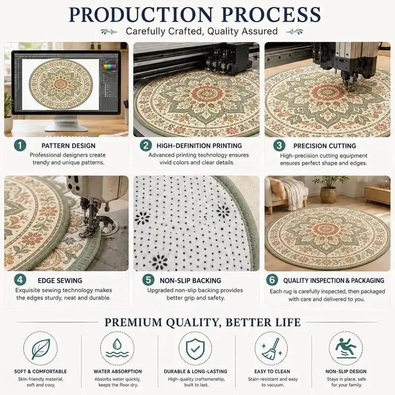 Santa Spiral Staircase 3D Round Rug