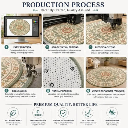 Santa Spiral Staircase 3D Round Rug