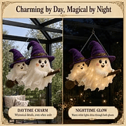 Moonlight Mischief Lighted Ghost Broom Hanger