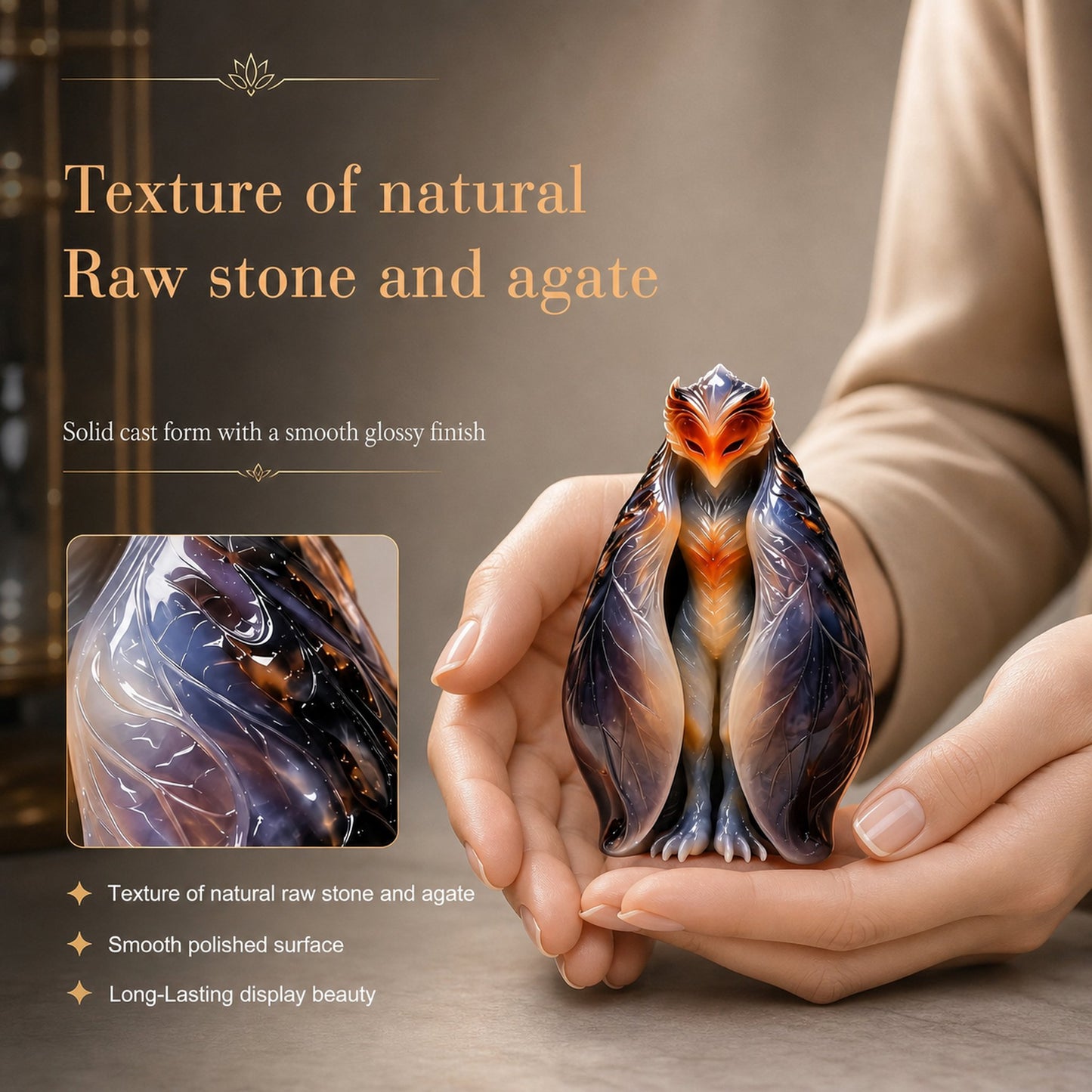 💥 LAST DAY 57% OFF - Handcrafted Natural Stone Cicada-Winged Fairy – Truly One of a Kind