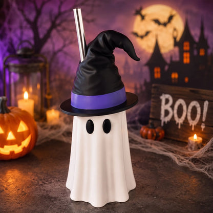 👻 Spooky Sips™ Ghost Tumbler – Halloween Witch Hat Cup