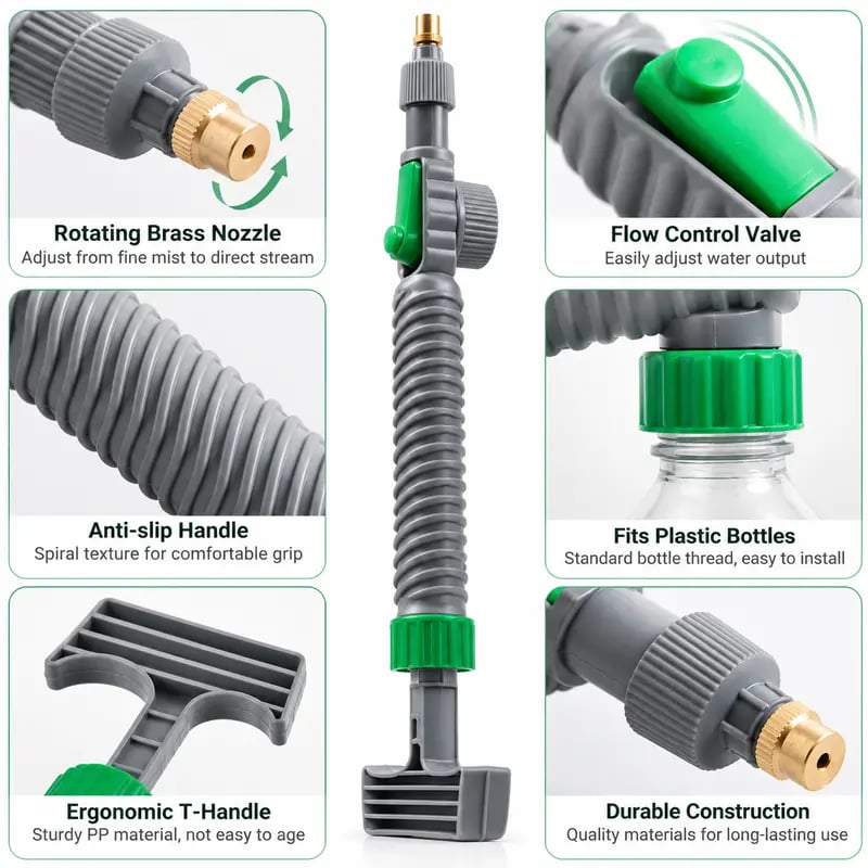 2PCS Reusable Bottle Sprayer Nozzle – Plant Watering & Cleaning Tool