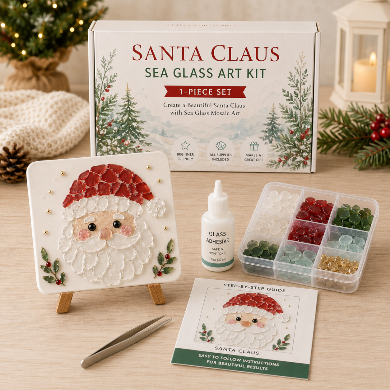 🎄 Christmas Sea Glass Art Kit