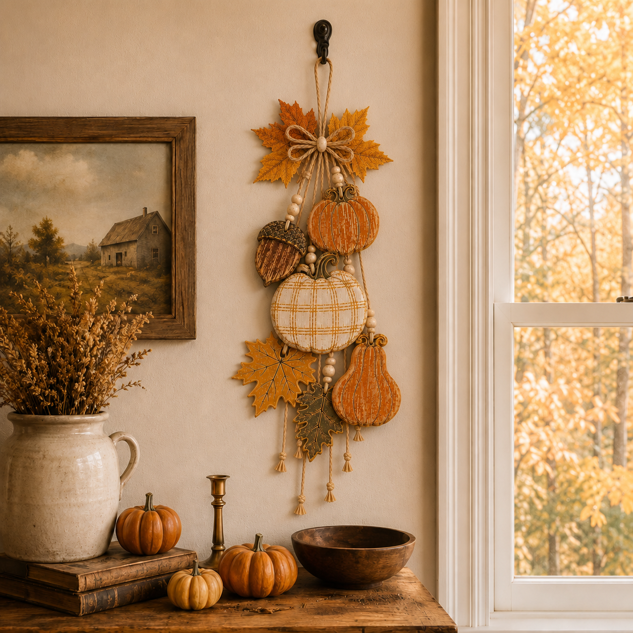 Rustic Harvest Wooden Door Hanger