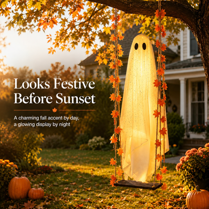 Light-Up Swinging Hanging Ghost Halloween Outdoor Decoration