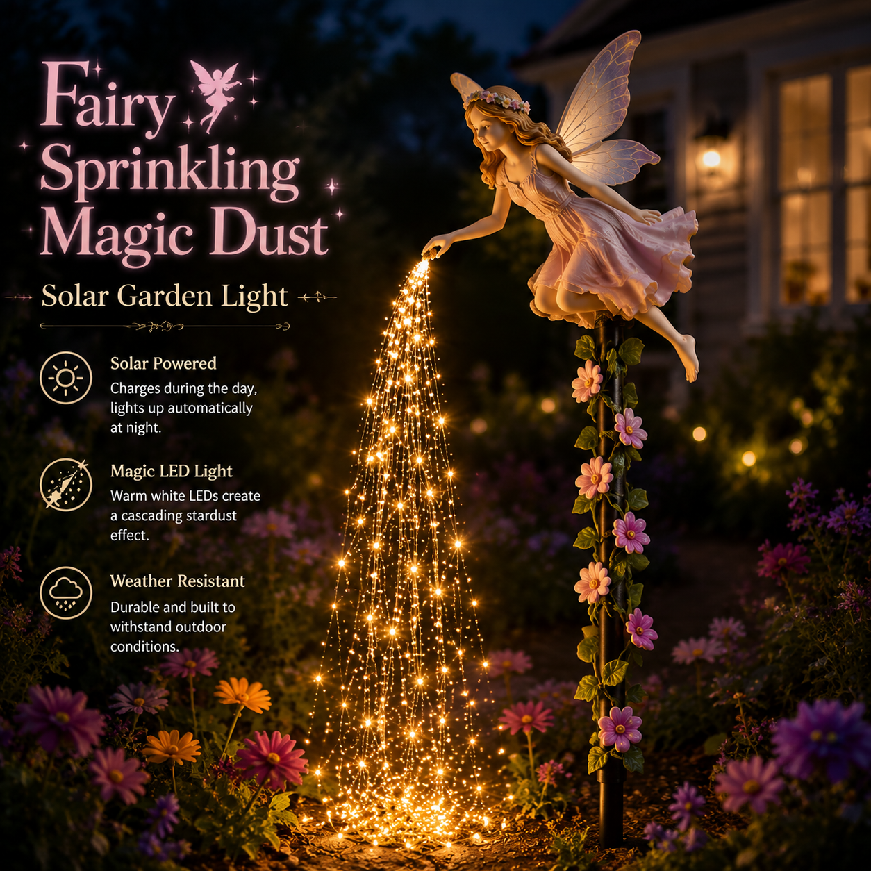 🔥Today 50% OFF🧚‍♀️Fairy Sprinkling Magic Dust Garden Light🌸