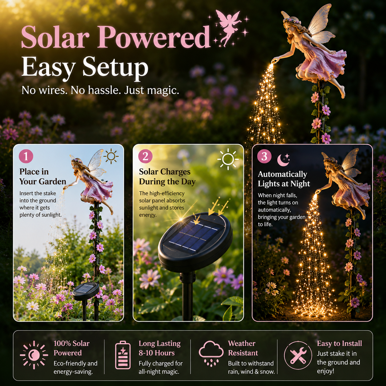 🔥Today 50% OFF🧚‍♀️Fairy Sprinkling Magic Dust Garden Light🌸
