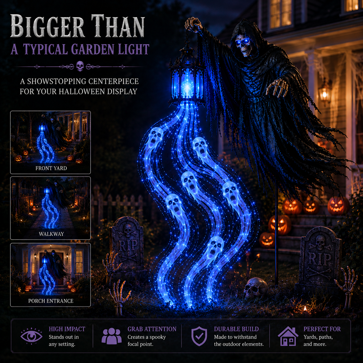 🎁Today 50% OFF🎁💀Halloween Soul Harvester Animated Garden Light