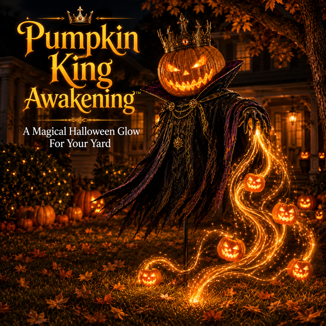 🎁HALLOWEEN SPECIAL • 49% OFF🎃Pumpkin King Awakening™ – Flowing LED Halloween Yard Light