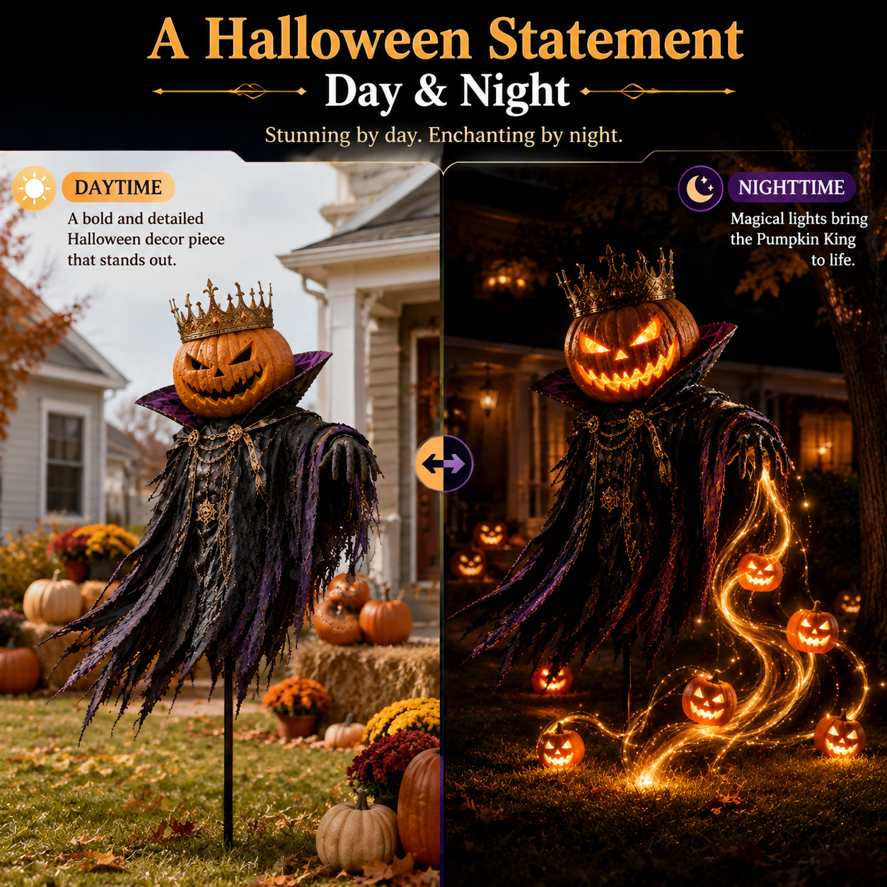 🎁HALLOWEEN SPECIAL • 49% OFF🎃Pumpkin King Awakening™ – Flowing LED Halloween Yard Light