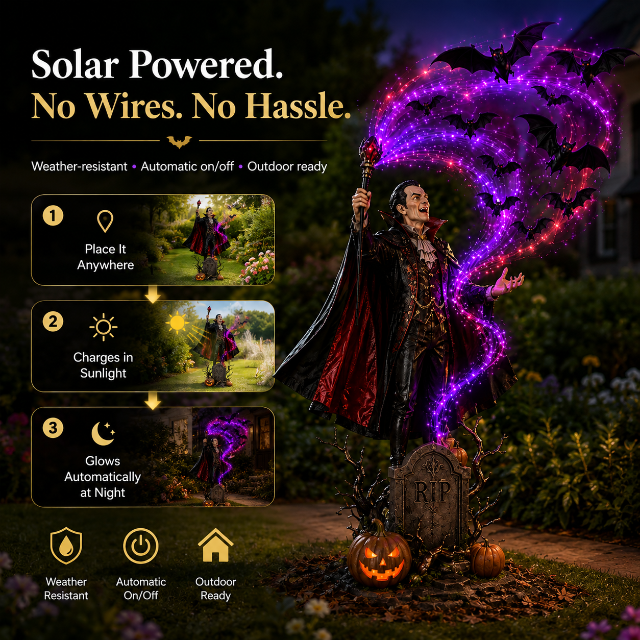 🎁Today 49% OFF🎁🦇Vampire Summoning Bats Garden Light