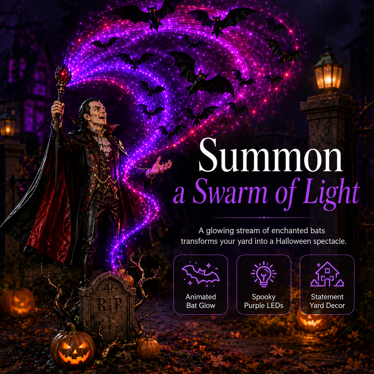 🎁Today 49% OFF🎁🦇Vampire Summoning Bats Garden Light