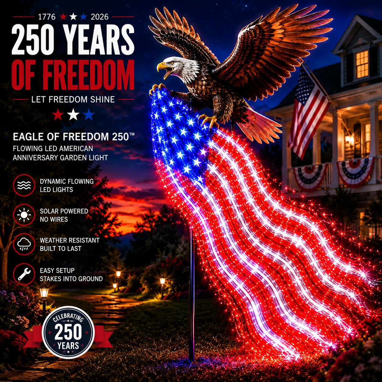 🇺🇸 250th Anniversary Sale - 50% OFF 🦅 Eagle of Freedom™ Solar Garden Light