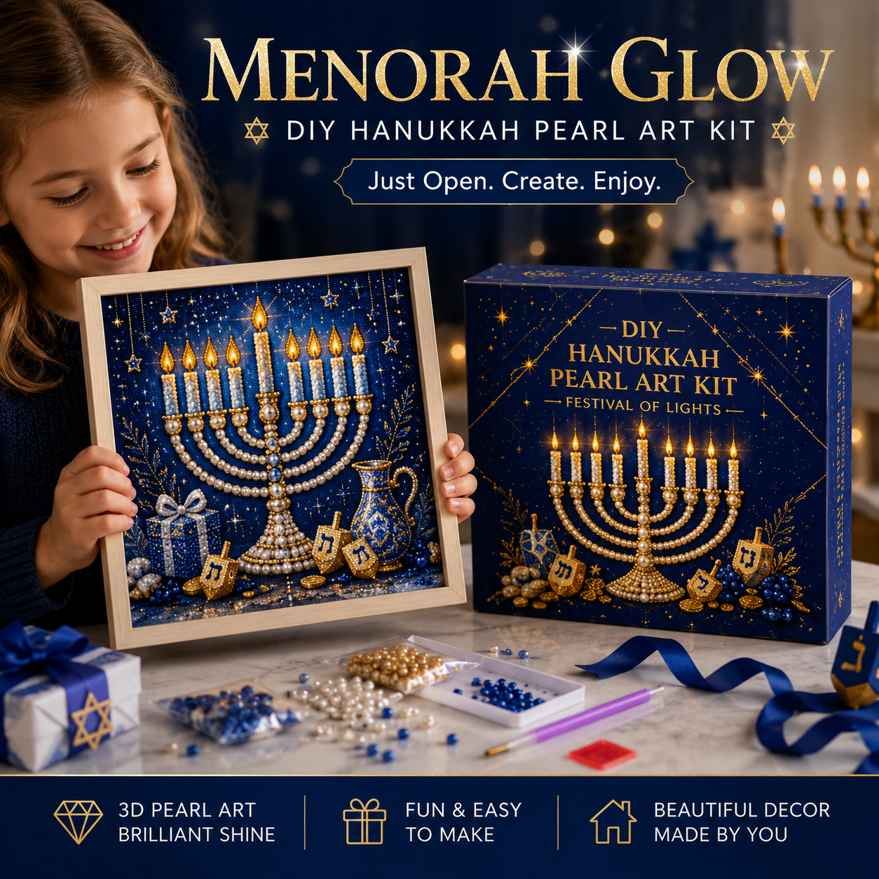 DIY Hanukkah Pearl Art Kit