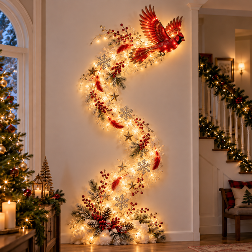 ⏳ Last Day 48% OFF – 🐦 Lighted Flying Bird Christmas Wall Decor Collection | Warm LED Holiday Display