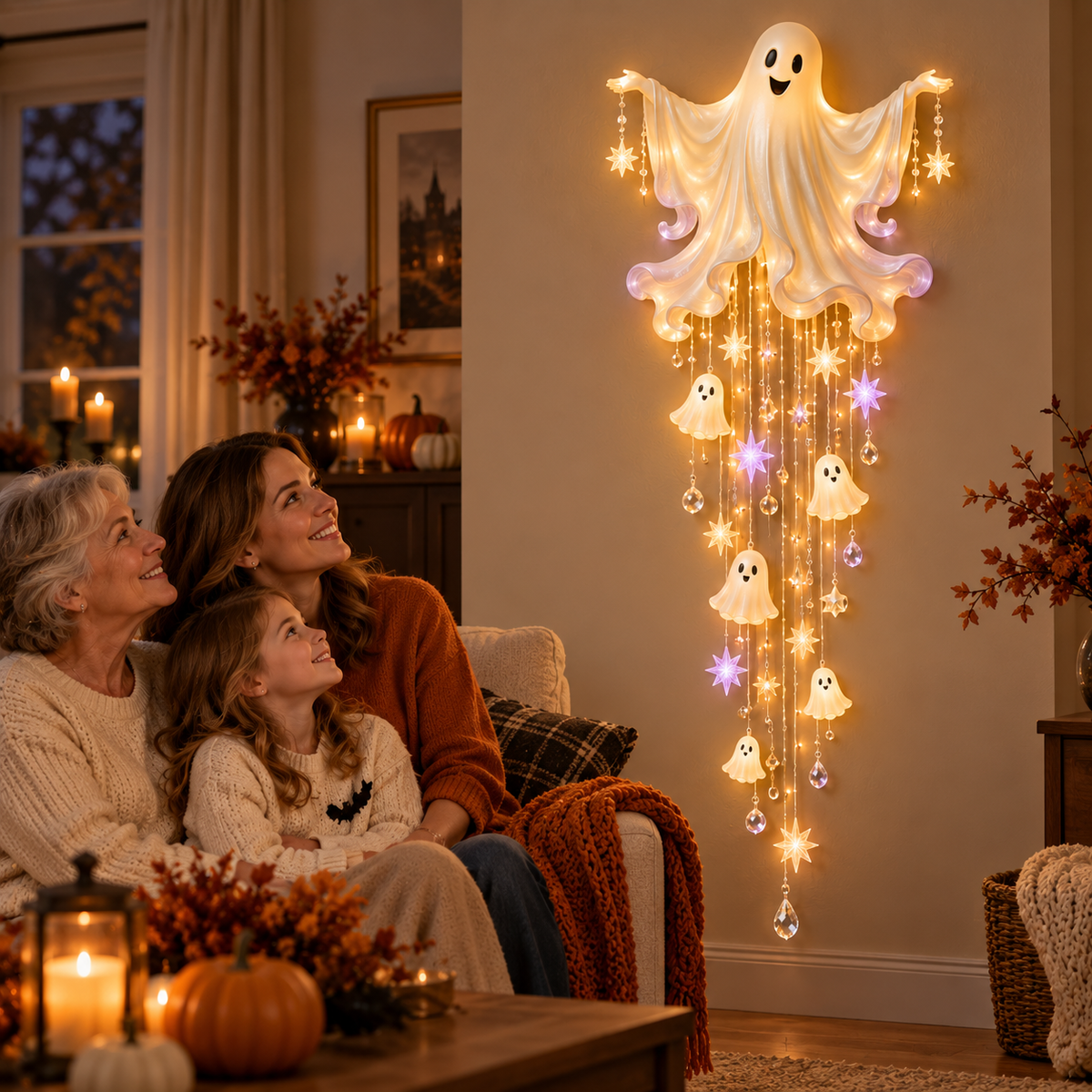 🎃 Halloween Cascade Wall Light – Sculpted Décor with a Warm, Magical Glow