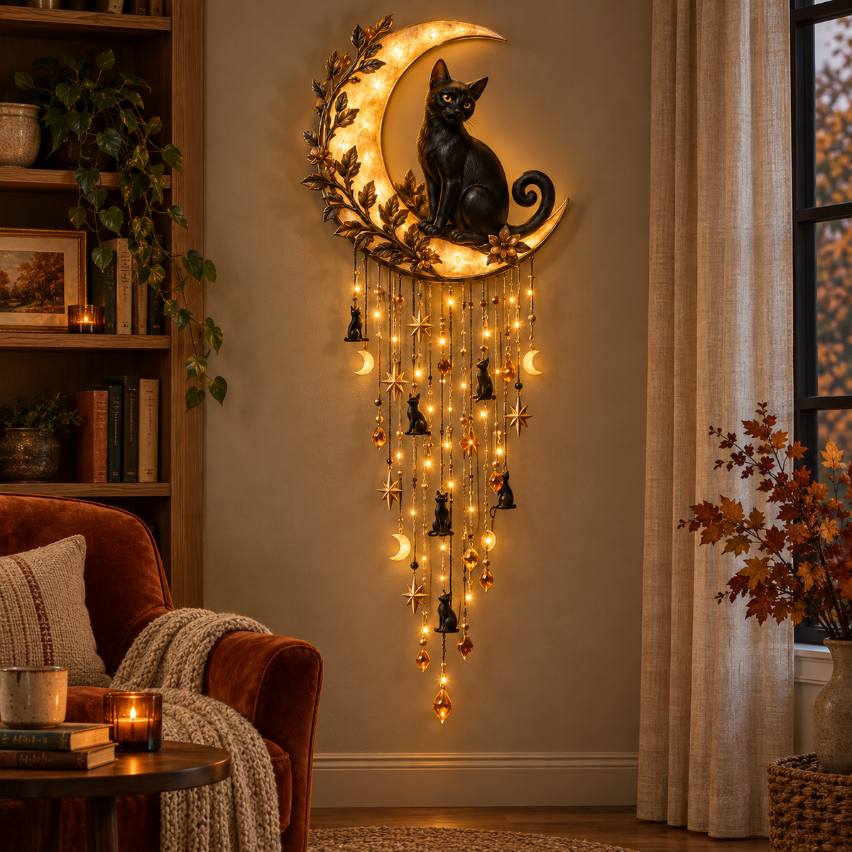 🎃 Halloween Cascade Wall Light – Sculpted Décor with a Warm, Magical Glow