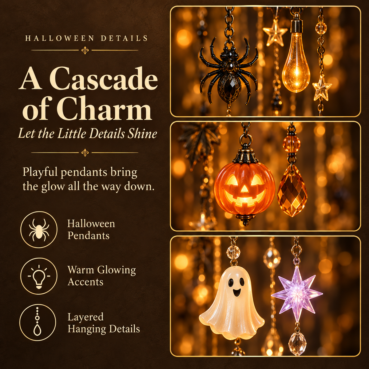 🎃 Halloween Cascade Wall Light – Sculpted Décor with a Warm, Magical Glow