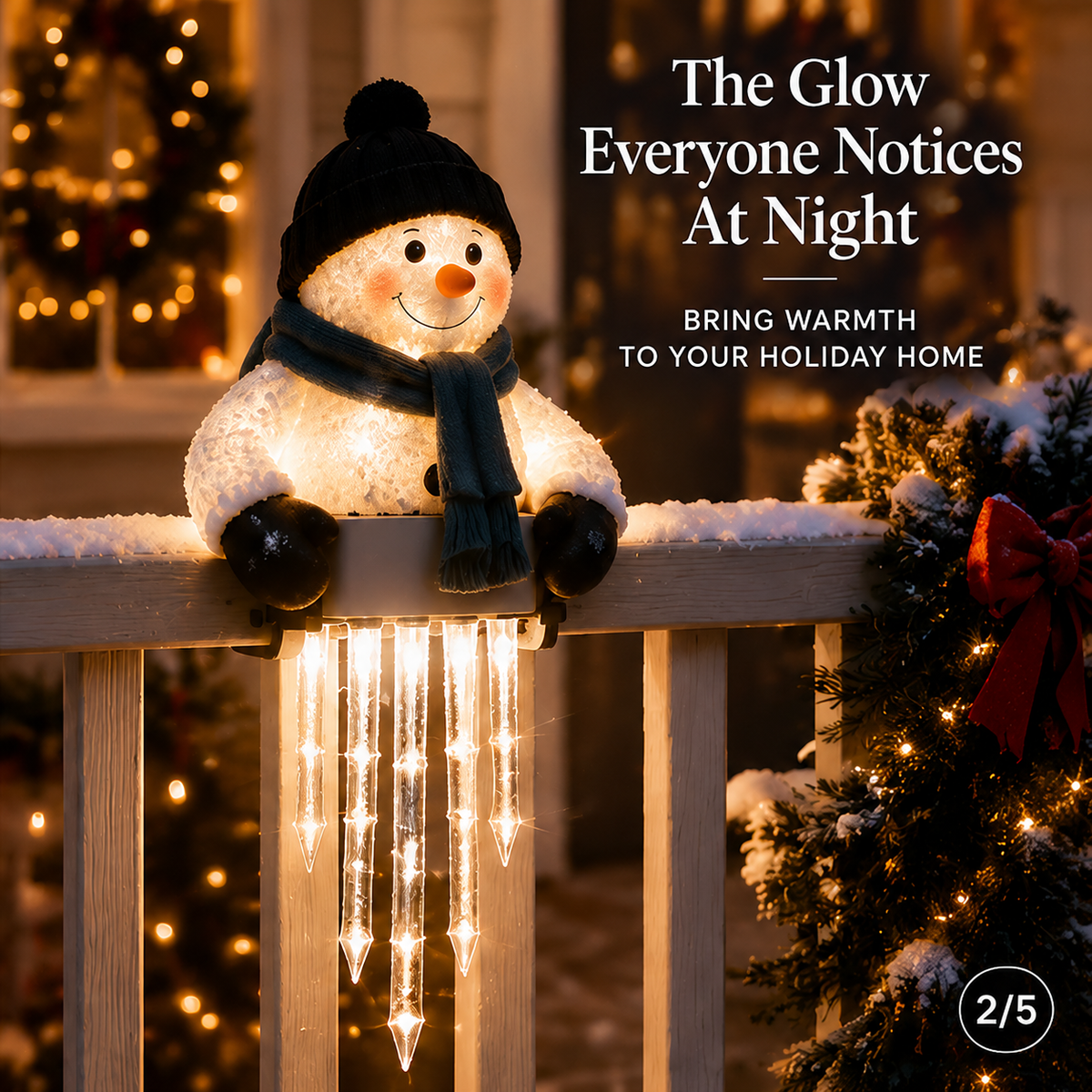 🥳50K+ SOLD!💞☃️WinterGlow Snowman Icicle Light Decor