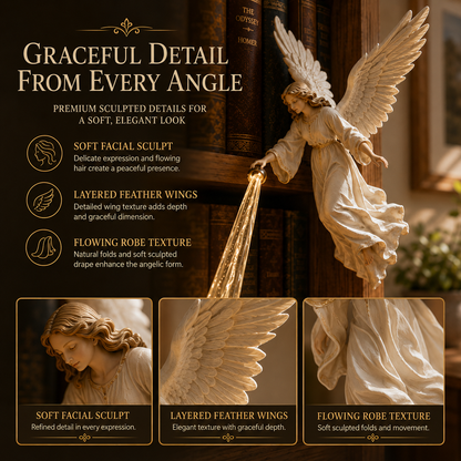 🕊️ Heavenly Guardian — Angel Beam Bookshelf Decor