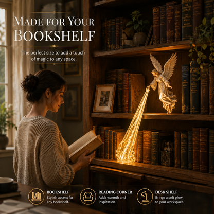 🕊️ Heavenly Guardian — Angel Beam Bookshelf Decor