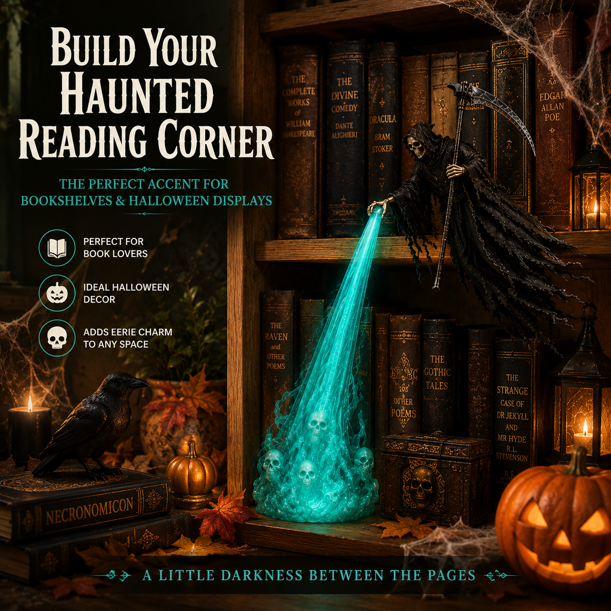 💀 The Soul Collector — Haunted Reaper Shelf Light