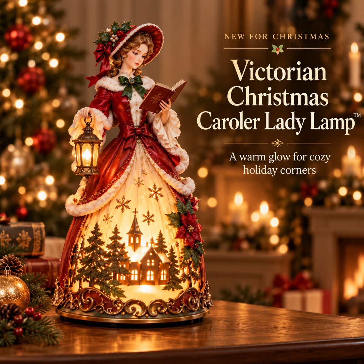 ✨ Last Day 60% OFF 🎄 Victorian Christmas Caroler Lady Lamp™ – Lighted Holiday Tabletop Decor