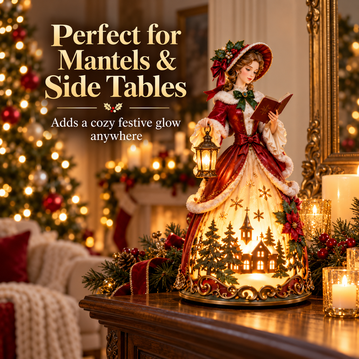 ✨ Last Day 60% OFF 🎄 Victorian Christmas Caroler Lady Lamp™ – Lighted Holiday Tabletop Decor