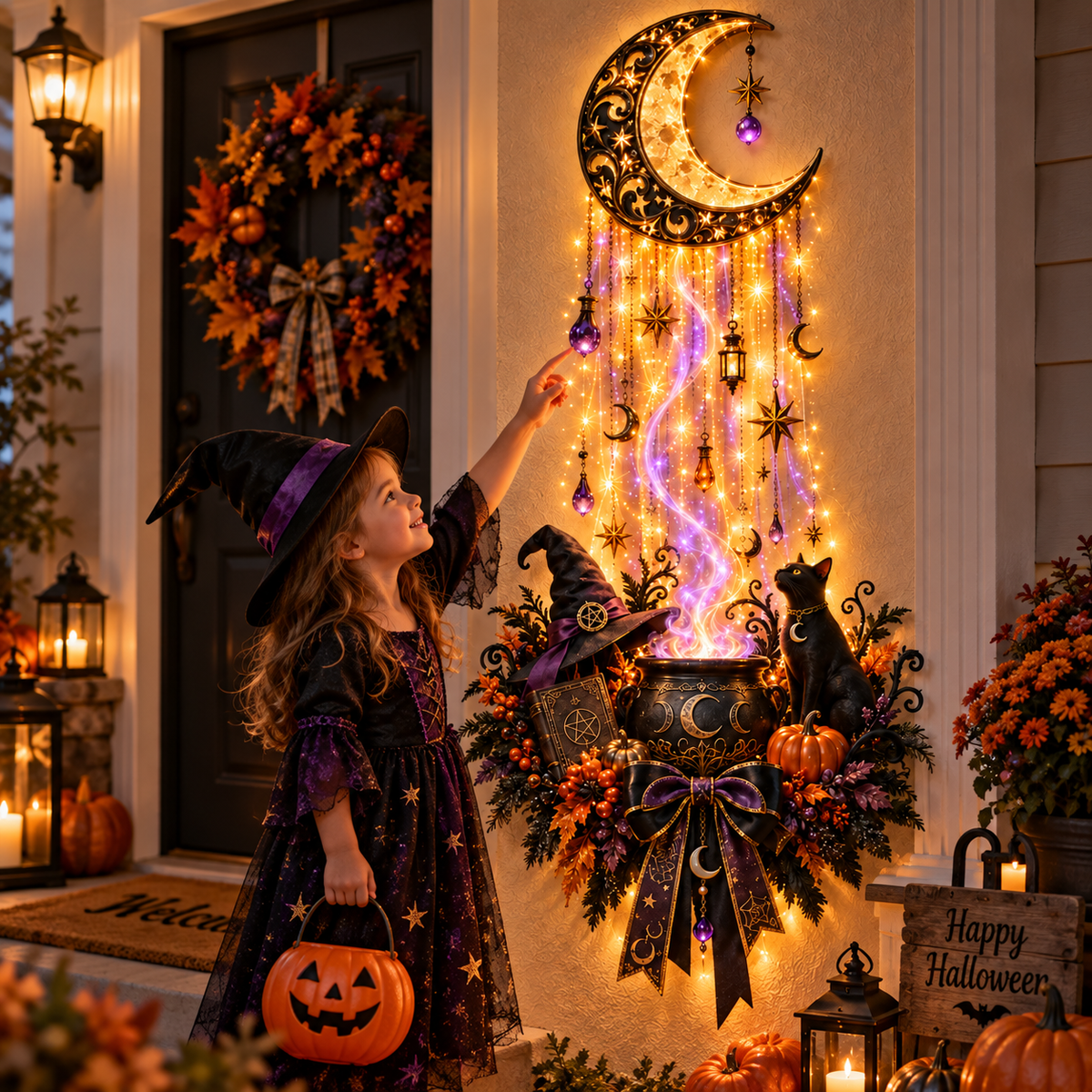 Witch’s Moonlight Brew Lighted Halloween Wall Decor