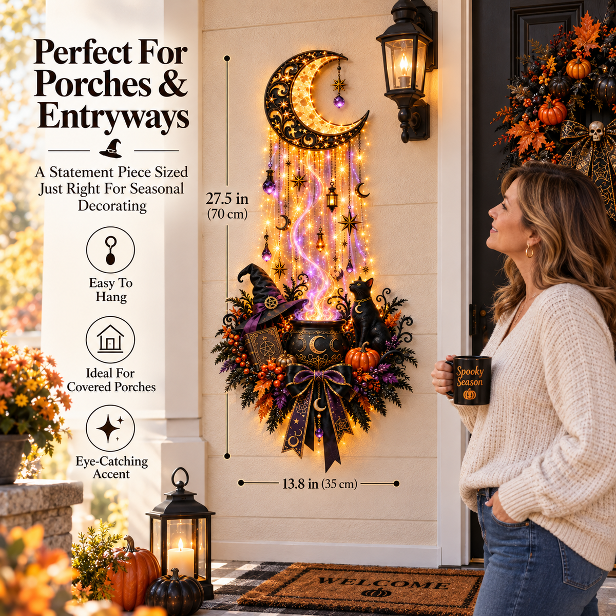 Witch’s Moonlight Brew Lighted Halloween Wall Decor