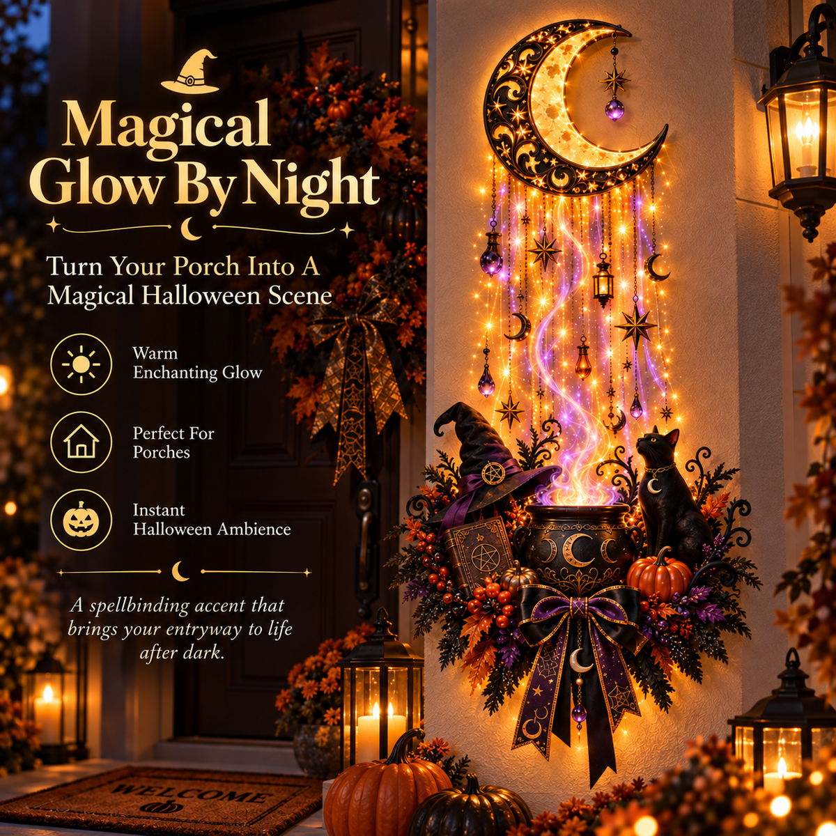Witch’s Moonlight Brew Lighted Halloween Wall Decor